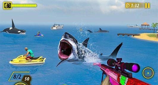 鲨鱼狩猎动物射击截图2