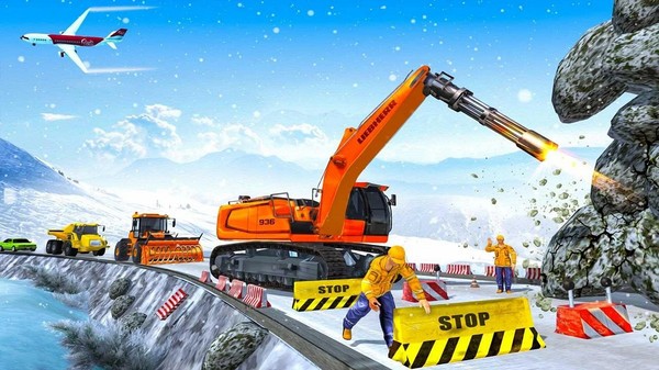 雪地挖掘机救援行动截图1