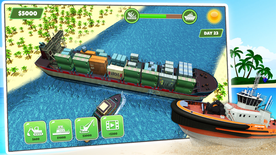 卡住的船划船游戏2D截图2